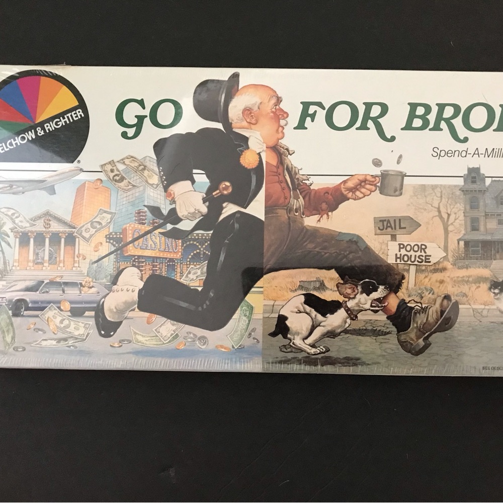 1985 Selchow & Righter Go For Broke Spend A Million Board Game.  Money Game